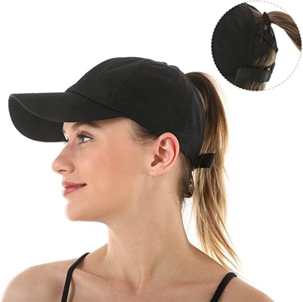 Womens Ponytail Hat Baseball Cap, Adjustable Criss Cross Baseball Cap High Bun Unisex…