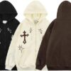 Gothic Embroidery Hoodies Women Retro Harajuku Hip Hop Jacket Zip Up Hoodie Loose…