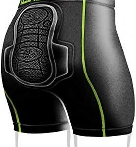 Protective Padded Compression Shorts for Snowboard,Skate and Ski for Tailbone (Black,…
