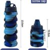 Collapsible Water Bottles 500 ml with silicone collapsible cup 200 ml.Travel Water…