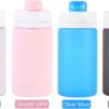Collapsible Water Bottles 19oz with Spout & Carabiner, Odorless BPA-Free Silicone,…