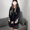 Gothic Embroidery Hoodies Women Retro Harajuku Hip Hop Jacket Zip Up Hoodie Loose…