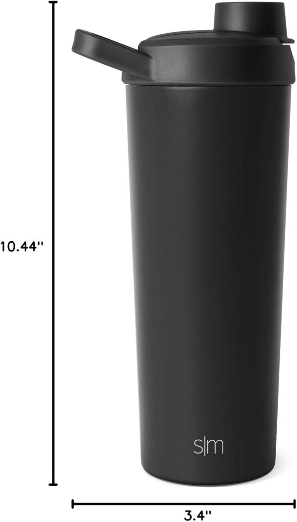 Simple Modern Stainless Steel Shaker Bottle with Ball 24oz | Metal Insulated Cup for…