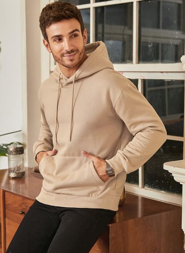 JMIERR Mens Casual Cotton Hooded Collar Drawstring Hoodies Pullover Sweatshirts Casual…