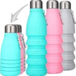 Travel Revealer Collapsible Water Bottles kids 18.5 oz Reusable LeakProof Silicone...