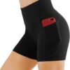 THE GYM PEOPLE Women’s High Waist Workout Shorts Breathable Dolphin Split Elastic…