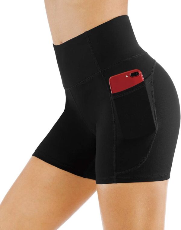 THE GYM PEOPLE Women’s High Waist Workout Shorts Breathable Dolphin Split Elastic…