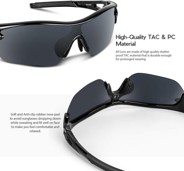 BEACOOL Polarized Sports Sunglasses for Men Women Youth Baseball Cycling Running…