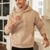 JMIERR Mens Casual Cotton Hooded Collar Drawstring Hoodies Pullover Sweatshirts Casual…