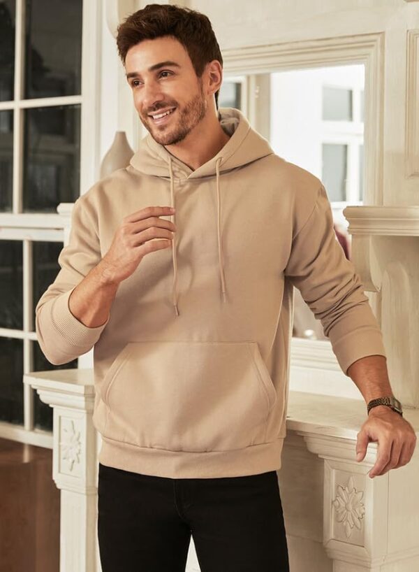 JMIERR Mens Casual Cotton Hooded Collar Drawstring Hoodies Pullover Sweatshirts Casual…