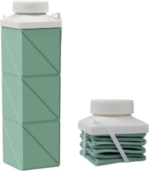 24oz Collapsible Water Bottles,Food grade BPA Free Reusable Foldable Water Bottle…
