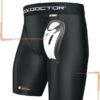 Shock Doctor Adult Male Athletic Compression Short with Impact Protection, White,…