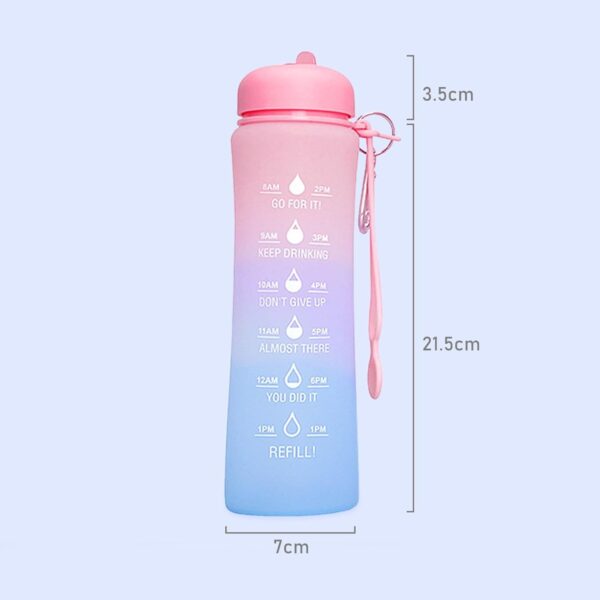 Collapsible 20oz Leakproof Foldable Silicone Water Bottle, Time Marker, Portable for…