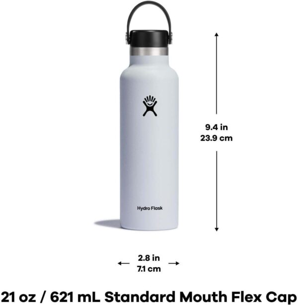 Hydro Flask 21 Oz Standard Mouth Flex Cap Cascade Insulated Water Bottle, 621 ml,…