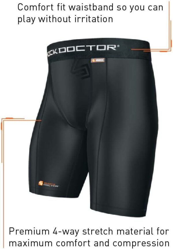 Shock Doctor Compression Shorts with Cup Pocket. Athletic Supporter Underwear with…
