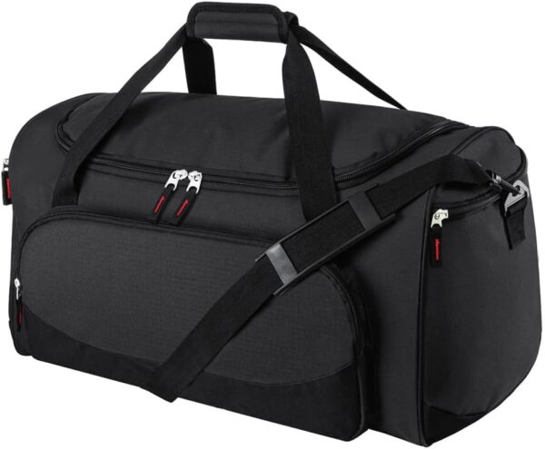 Gym Bag for Men – 55L Black Durable Large Duffle Bag for Travel, Workout,…