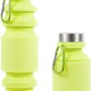Collapsible Water Bottles Cups - 550ml Reusable BPA Free Silicone Foldable Travel...