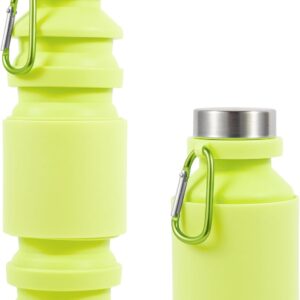 Collapsible Water Bottles Cups – 550ml Reusable BPA Free Silicone Foldable Travel…