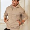 JMIERR Mens Casual Cotton Hooded Collar Drawstring Hoodies Pullover Sweatshirts Casual…
