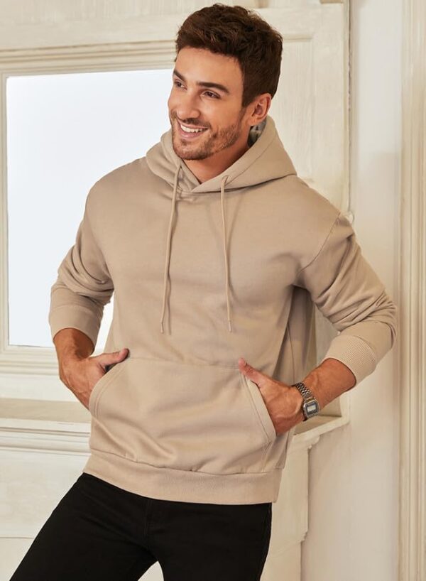 JMIERR Mens Casual Cotton Hooded Collar Drawstring Hoodies Pullover Sweatshirts Casual…