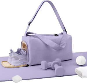 Small Gym Bag for Women with Shoes Compartment, Stylish Duffle Travel Bag…