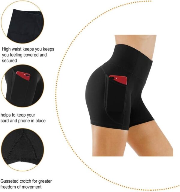 THE GYM PEOPLE Women’s High Waist Workout Shorts Breathable Dolphin Split Elastic…