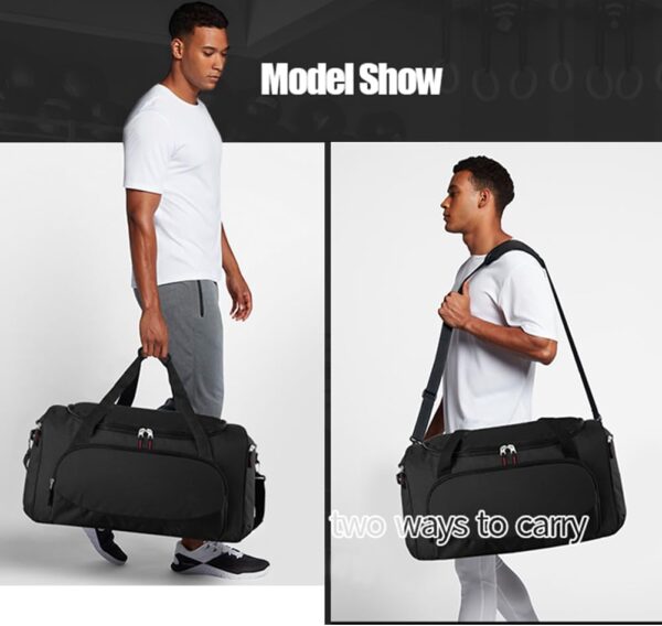 Gym Bag for Men – 55L Black Durable Large Duffle Bag for Travel, Workout,…