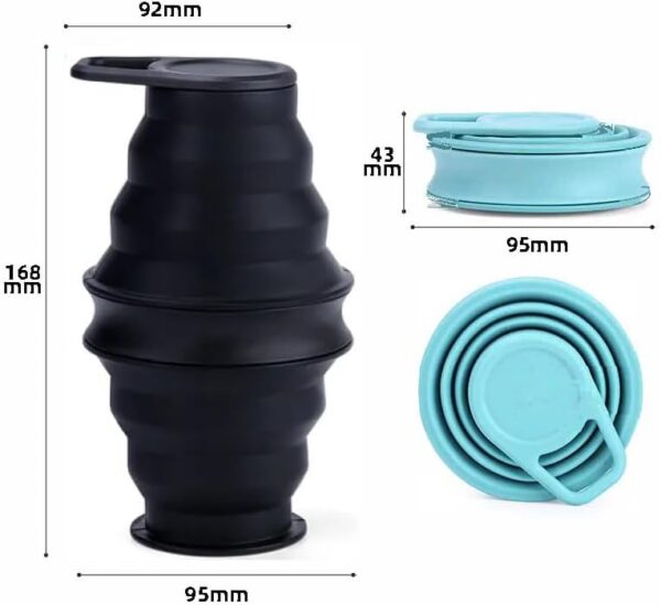 Collapsible Silicone Water Bottle – Foldable, Lightweight, and BPA-Free | 500ml (17oz)…