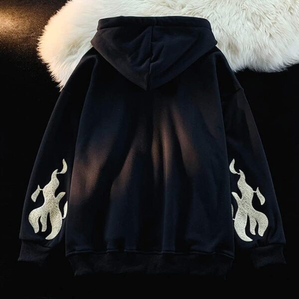 Gothic Embroidery Hoodies Women Retro Harajuku Hip Hop Jacket Zip Up Hoodie Loose…