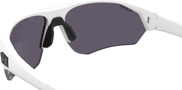 Under Armour Men’s Playmaker Wrap Sunglasses, Matte White/Black, 72mm, 10mm