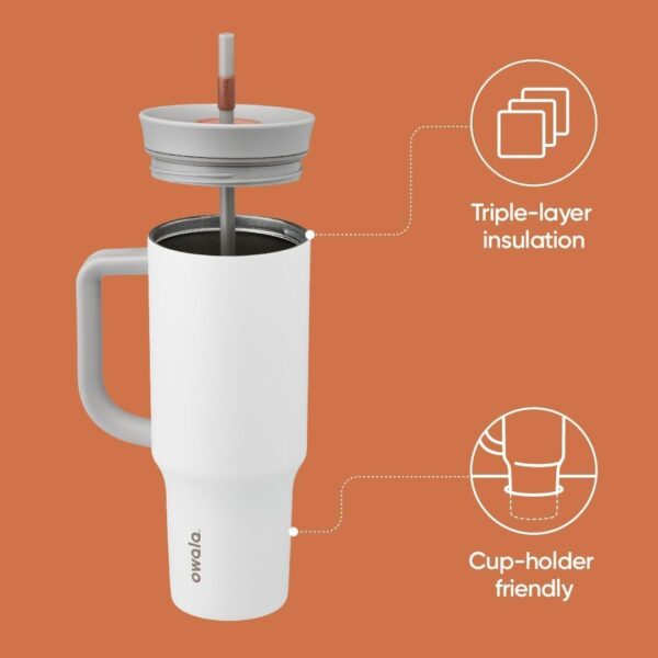 Owala Stainless Steel Triple Layer Insulated Travel Tumbler with Spill Resistant Lid,…