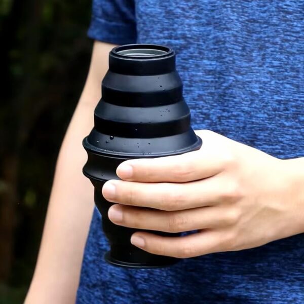 Collapsible Silicone Water Bottle – Foldable, Lightweight, and BPA-Free | 500ml (17oz)…