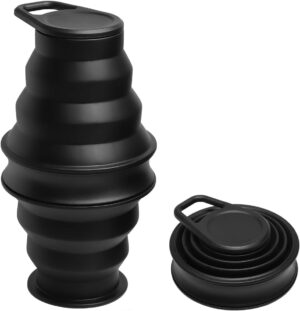 Collapsible Silicone Water Bottle – Foldable, Lightweight, and BPA-Free | 500ml (17oz)…