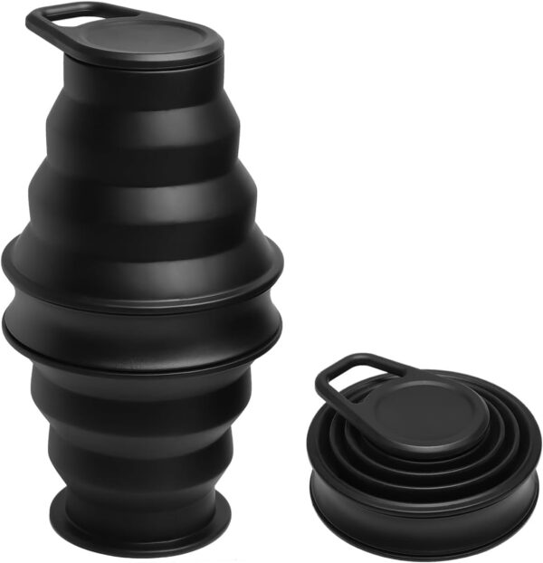 Collapsible Silicone Water Bottle – Foldable, Lightweight, and BPA-Free | 500ml (17oz)…