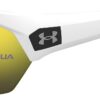 Under Armour Men’s Playmaker Wrap Sunglasses, Matte White/Black, 72mm, 10mm