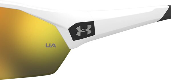 Under Armour Men’s Playmaker Wrap Sunglasses, Matte White/Black, 72mm, 10mm