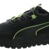 PUMA Men's Twitch Runner Trail Sneaker, Black-Lime Squeeze
