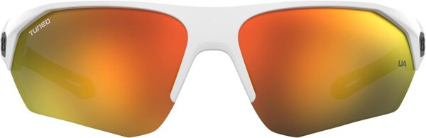 Under Armour Men’s Playmaker Wrap Sunglasses, Matte White/Black, 72mm, 10mm