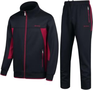 Men’s Casual Athletic Tracksuit Long Sleeve Sweatsuit Set Full Zip Running Jacket and…