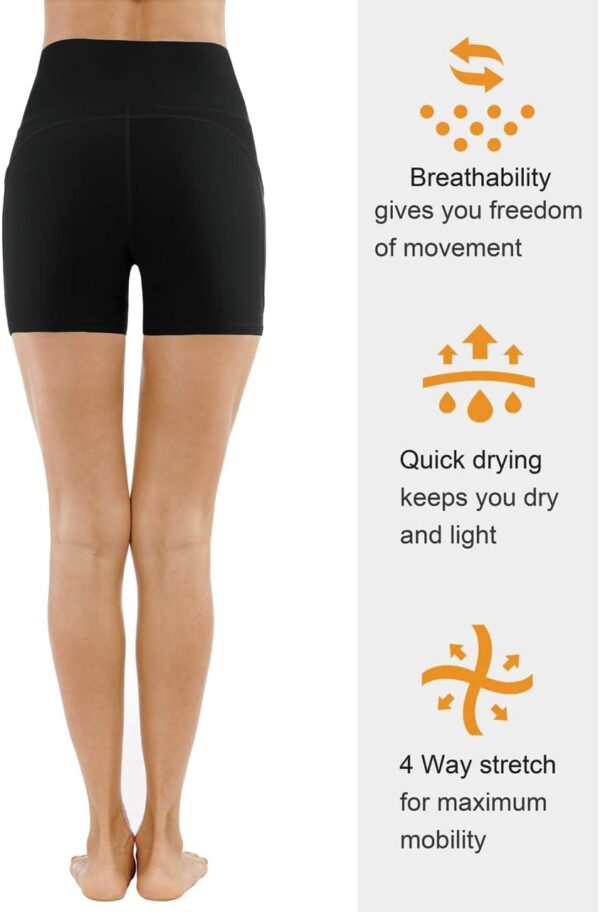 THE GYM PEOPLE Women’s High Waist Workout Shorts Breathable Dolphin Split Elastic…