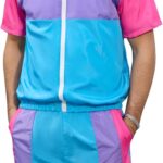 Yisfri Men's 80s 90s Outfit Vintage Windbreaker Jacket Track Suit Disco Outfits...