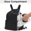 WANDF Drawstring Backpack Sports Gym Bag with Shoes Compartment,…