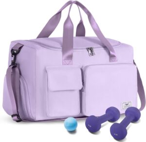 FIORETTO Women’s Gym Duffle Bag with Shoes Compartment, 37L Capacity, Ideal…