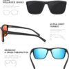 Square Polarized Sunglasses for Men and Women Lightweight Frame Sun Glasses with UV…