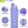 Collapsible Water Bottle for Adults, Boys, Students, Kids, Reusable Silicone Foldable…