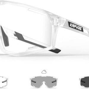KAPVOE Photochromic Cycling Glasses Men Mountain Bike Sunglasses Women Clear MTB…