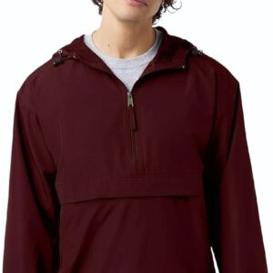Champion CO200 Men’s Hooded Packable Quarter-Zip Jacket, Lightweight Wind &…