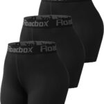 Roadbox 3" Women's Volleyball Spandex Shorts with Pocket/Non-Pocket, 2/3 Pack...