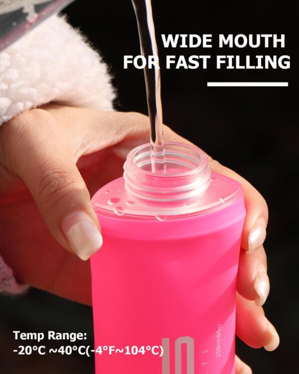 Folding Soft Flask Portable Collapsible Running Lightweight Water Bottle for Outdoor…