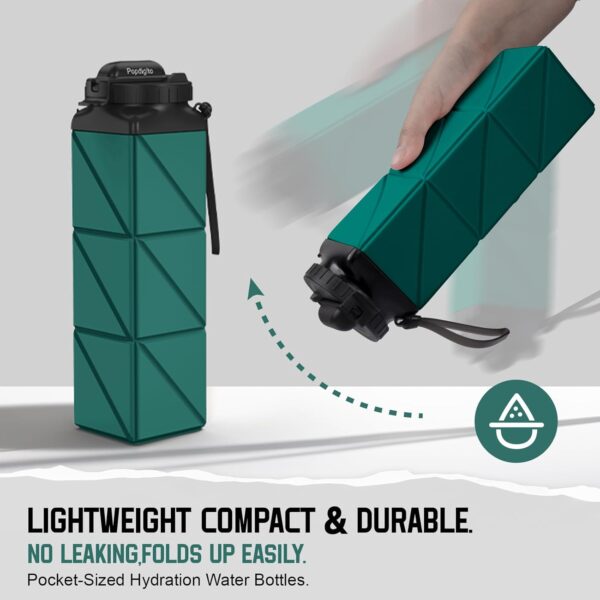 Collapsible Water Bottles 20.6oz Foldable Water Bottle BPA Free Reusable Lightweight…